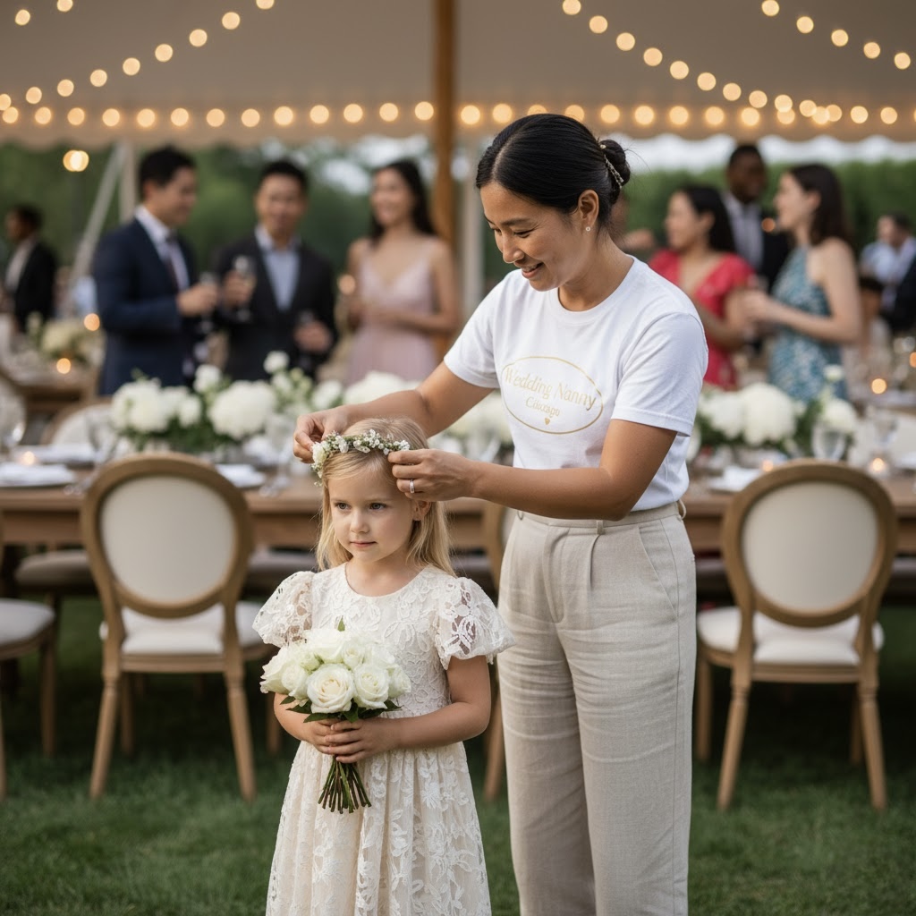 Children enjoying activities at wedding